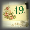 Numéro émaillé décor Panier de Roses 15x10cm