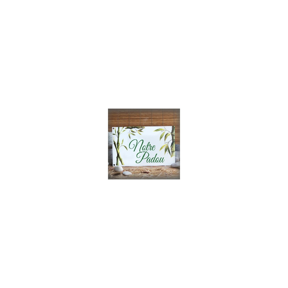 Personalized enamel house plate 9,2x5,6in Bamboo decoration