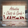 Gres Enamel plate "Attention Chats de garde"