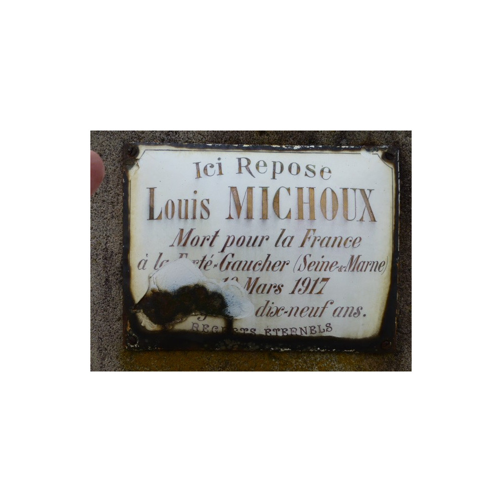 Funeral enamel plate rectangle 8x11,2in + your photo + medals + blue and red net