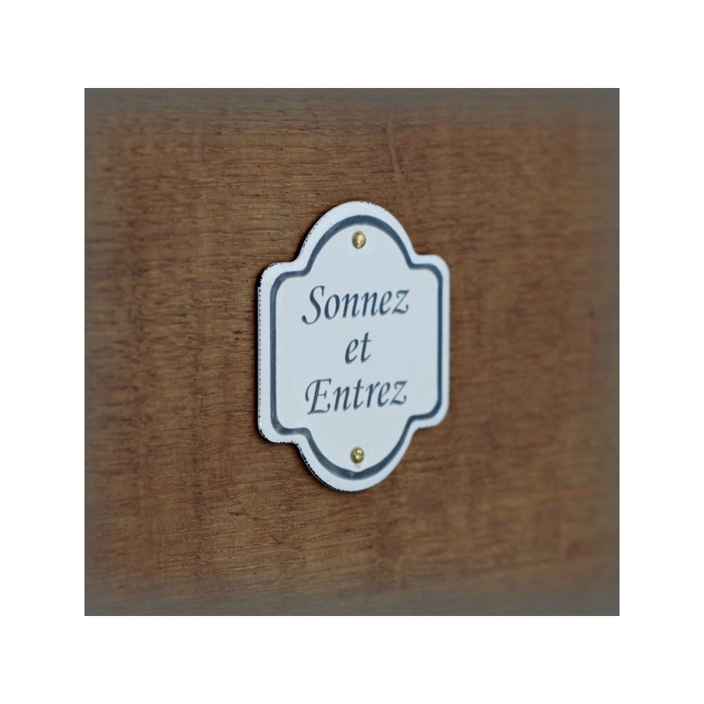 Petite plaque émaillée "Sonnez et Entrez"