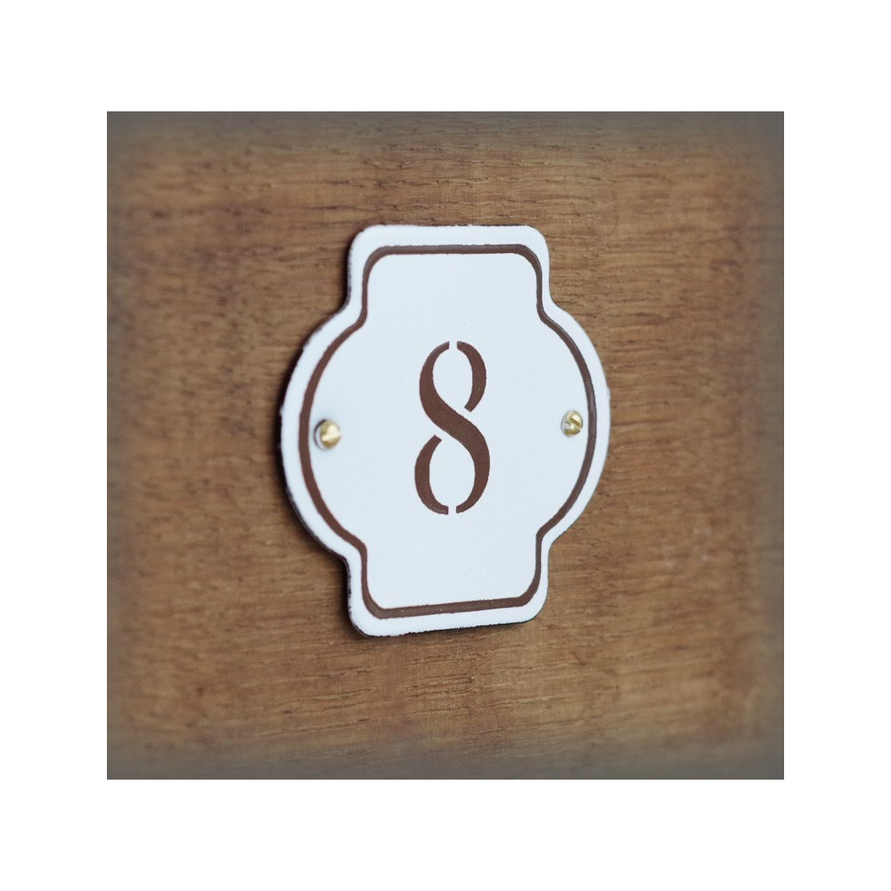 Petite plaque émaillée Deska avec numéro avec vis