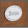 Plaque ovale de porte émaillées blanc texte gris Bureau sans trous avec adhésif au dos