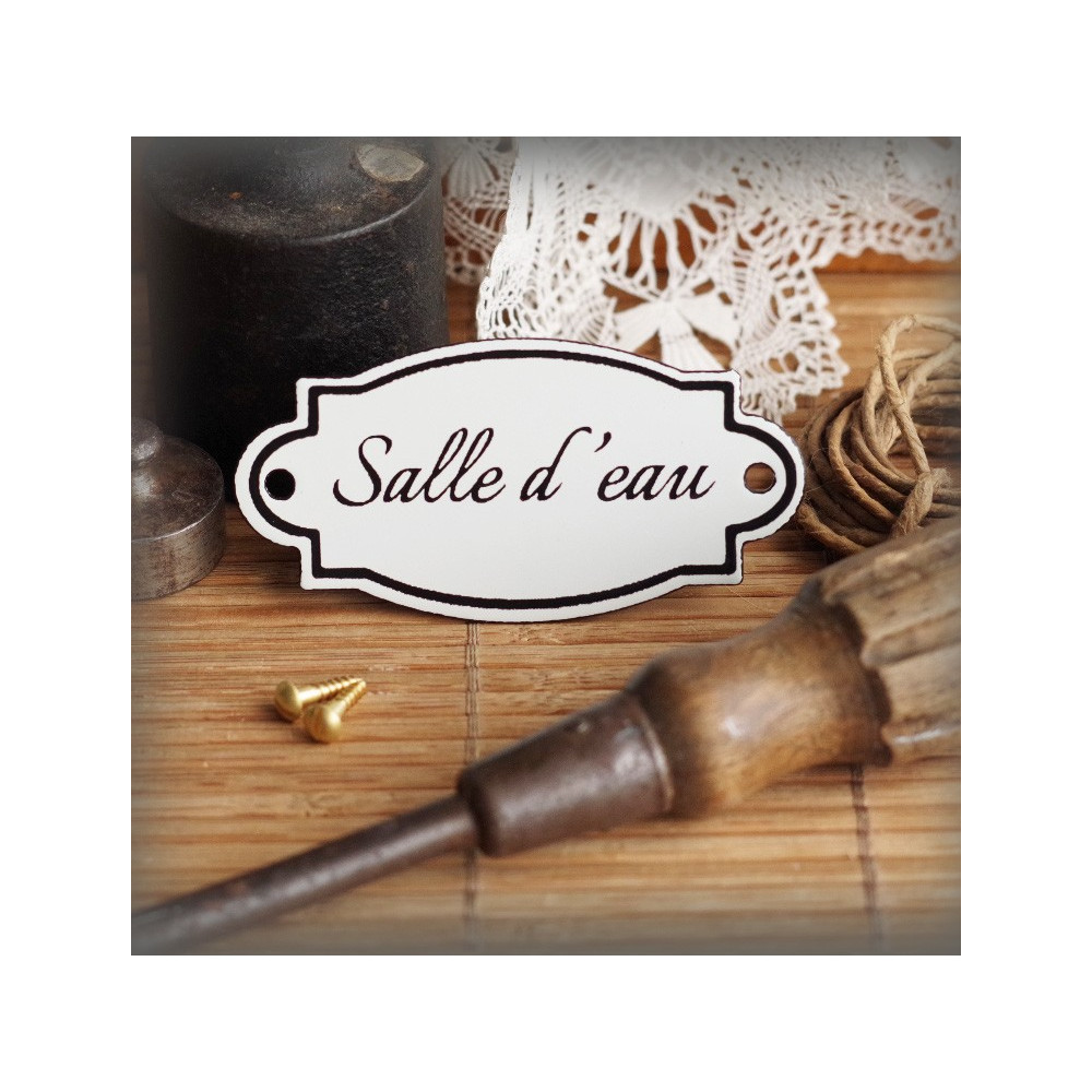 Plaque de porte émaillées Silvia : Salle d'eau