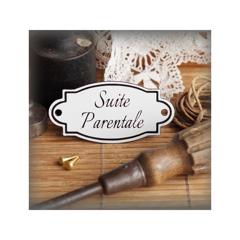 Plaque de porte émaillées Silvia : Suite parentale