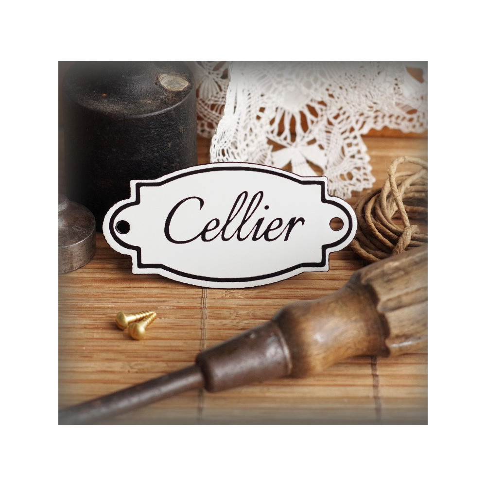 Plaque de porte émaillées Silvia : Cellier