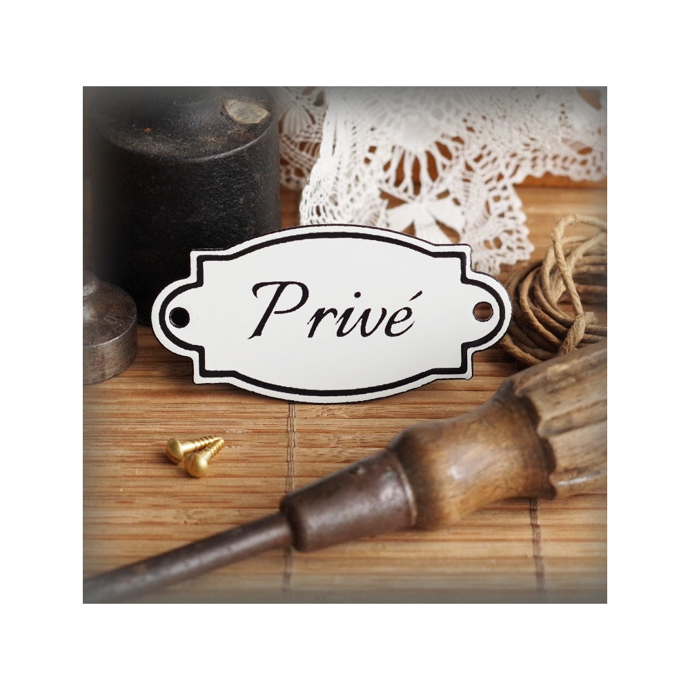 Plaque de porte émaillées Silvia : Privé