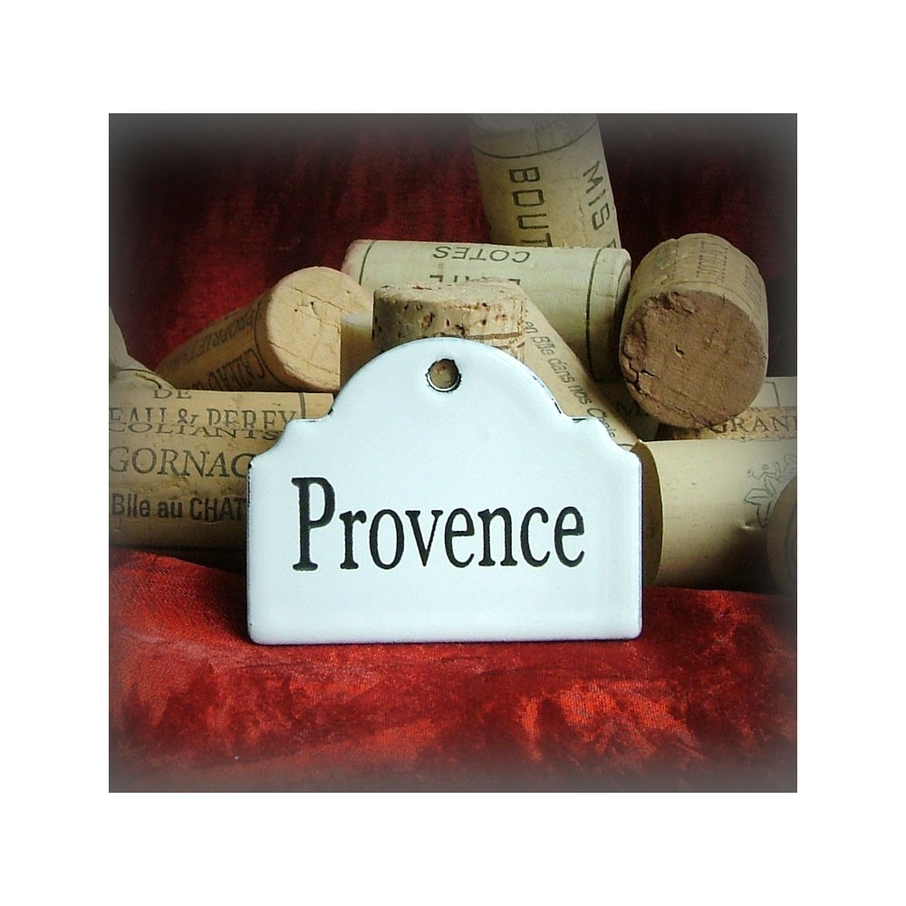 Petite étiquette "Echanson" en émail à l'unité + vis laiton - Fabriquée en France