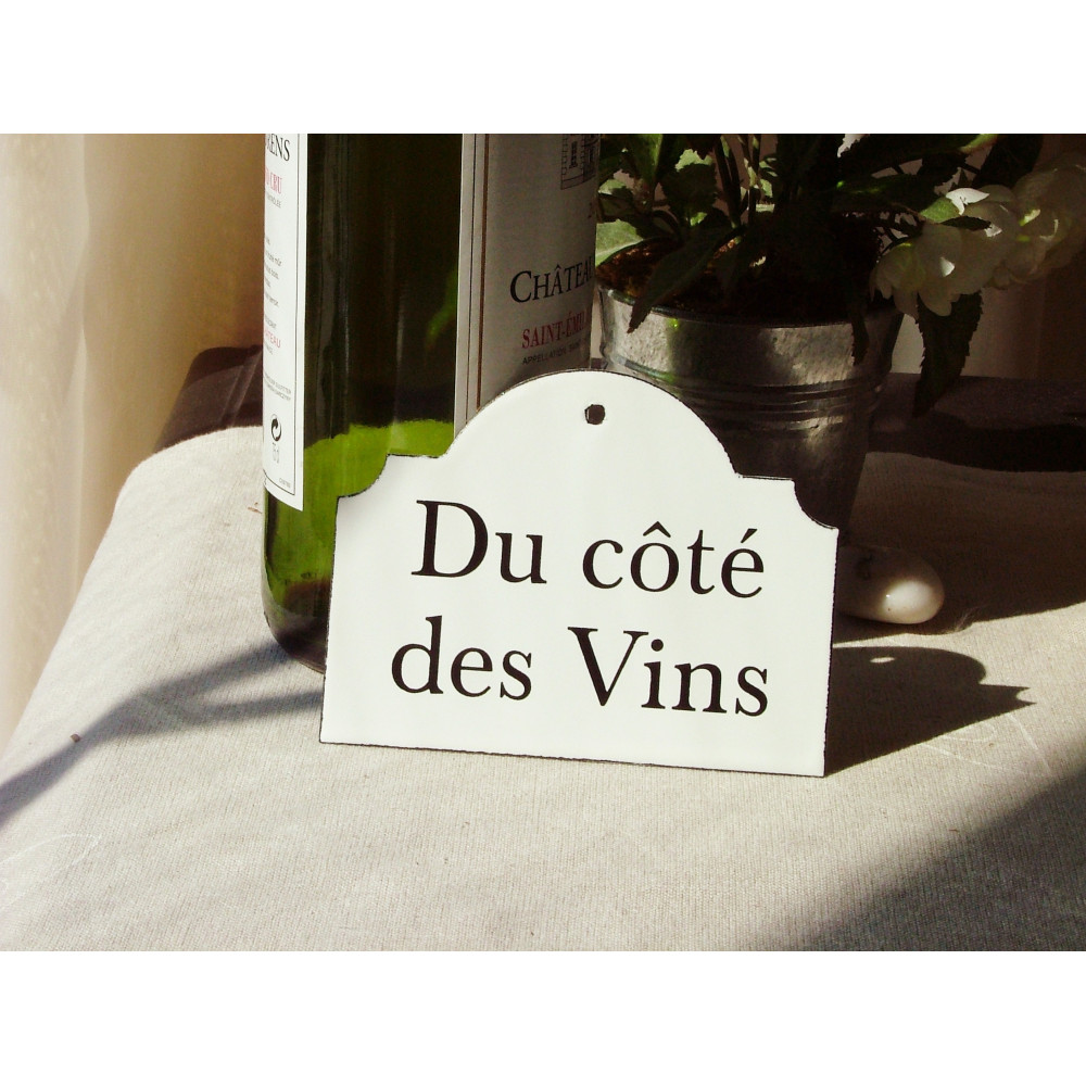 "Du côté des Vins" Enamel Wine Sign - Handcrafted in France