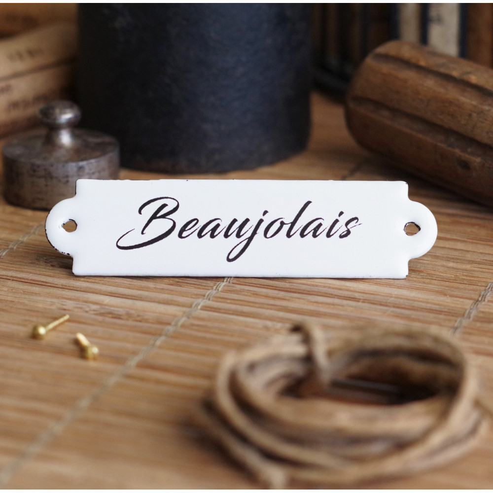 Individual "Dorante" Enamel Cellar Tag - Handcrafted in France