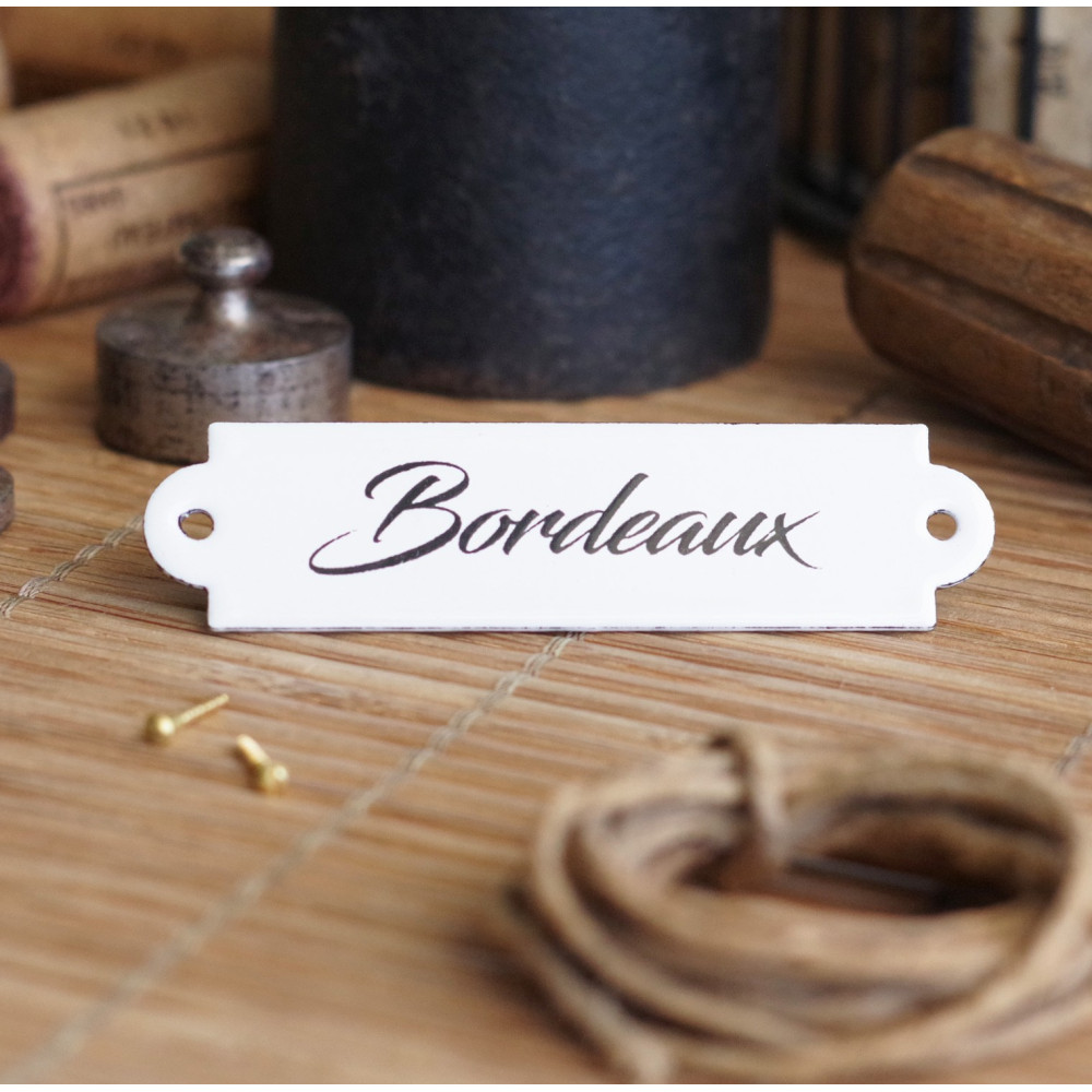 Petite étiquettes "dorante" en émail blanc : Bordeaux