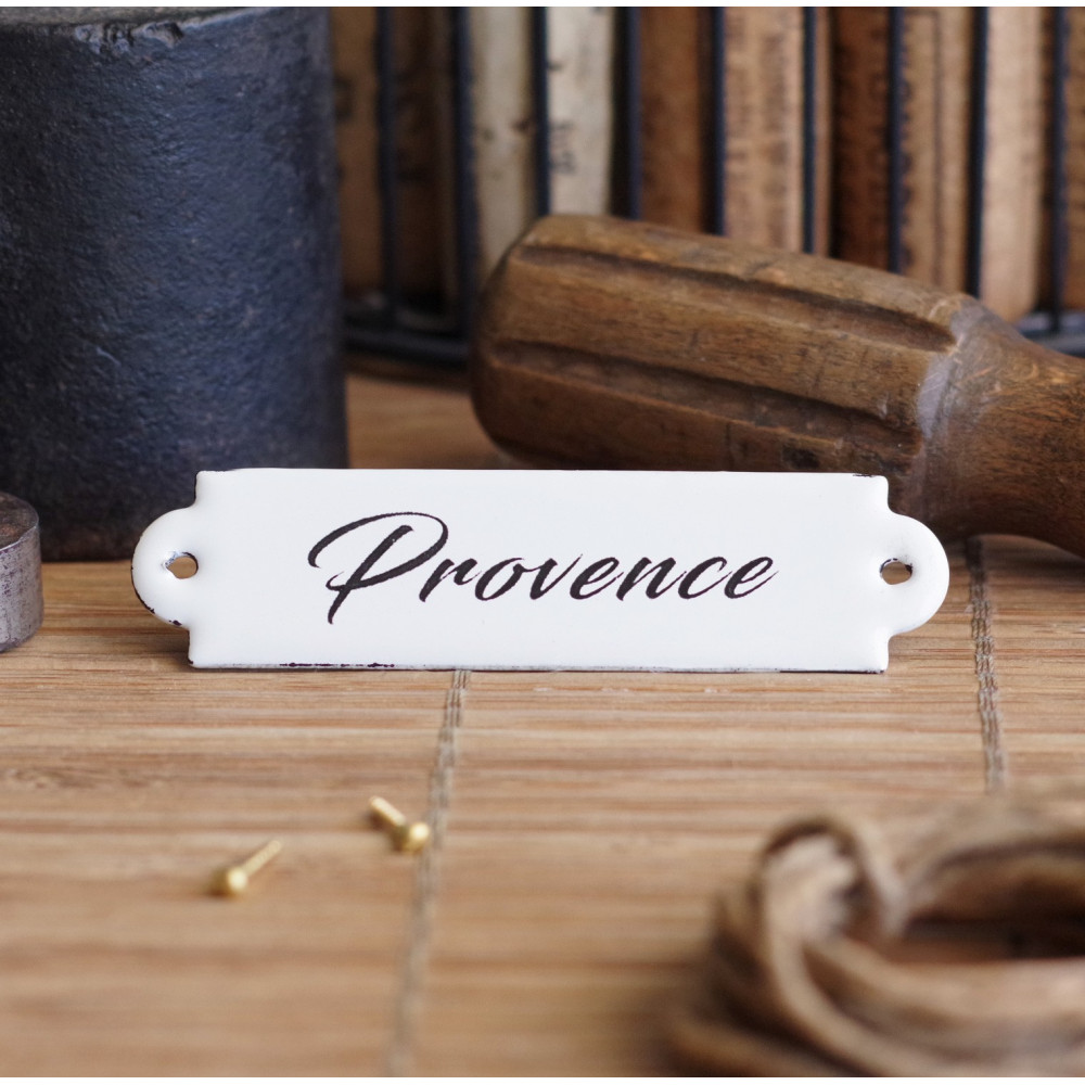 Petite étiquettes "dorante" en émail blanc : Provence