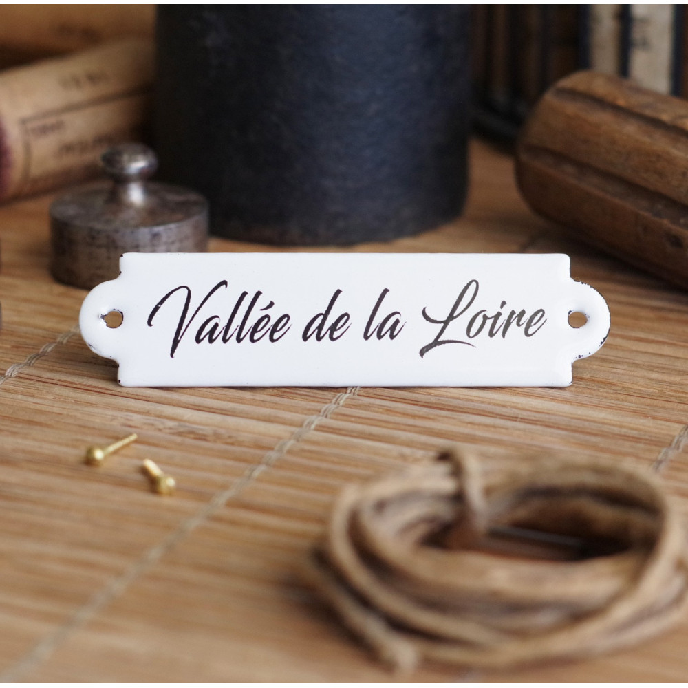 Petite étiquettes "dorante" en émail blanc : Vallée de la Loire