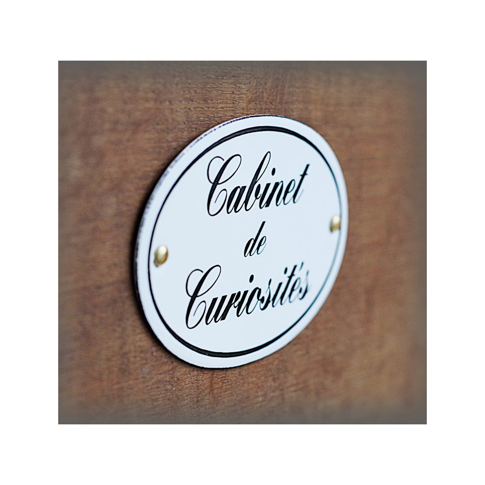 Plaque ovale émaillée Cabinet de curiosité avec fixation