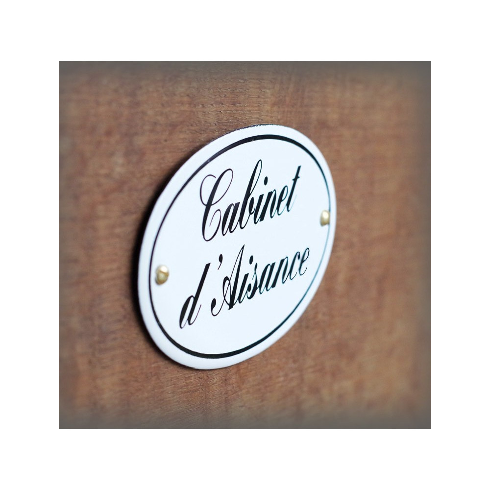 oval enamelled toilets Plate "Cabinet d'Aisance" with screw