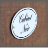 Plaque ovale émaillée Cabinet Noir avec vis