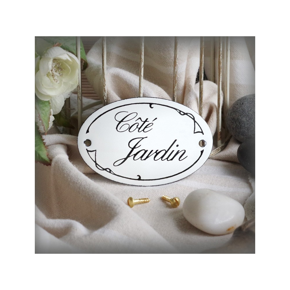 Petites Plaques de porte émaillées "Ariane" : Côté Jardin