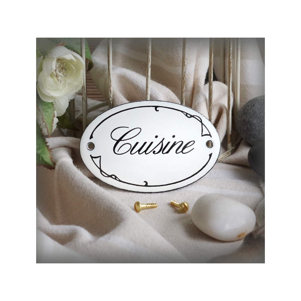 Petites Plaques de porte émaillées "Ariane" : Cuisine