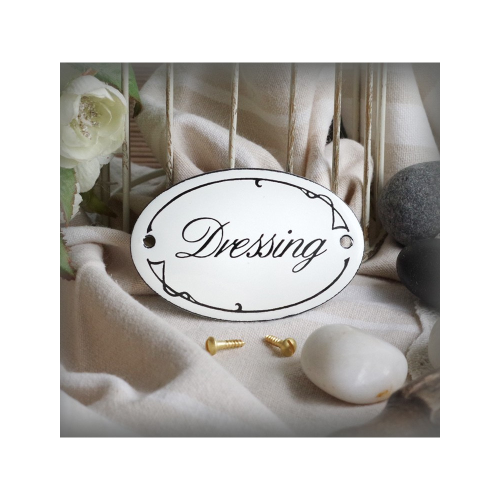 Small Vintage French Enamel sign "Ariane" text : Dressing