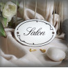 Petites Plaques de porte émaillées "Ariane" : Salon
