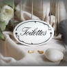 Petites Plaques de porte émaillées "Ariane" : Toilettes