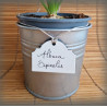 Petite Etiquette de jardin en émail blanc