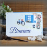 Bienvenue 22x15cm décor Volets bleu