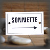 Enamel plate "Sonnette + flèche droite"