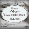 Personalized funeral white enamelled sign