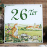 Numéro de rue émaillé décor Famille Chat 15x15cm