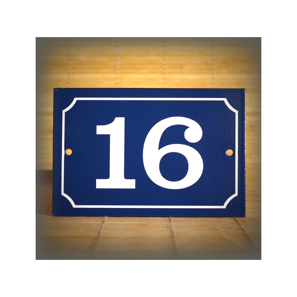 Blue enamel sign white number 1 to 100 - 6x4 inches