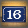 Blue enamel sign white number 1 to 100 - 6x4 inches