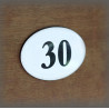 Numéro ovale bombée en émail à l'ancienne 7x4cm