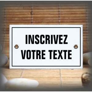 Plaque émaillée 10x6cm avec votre texte