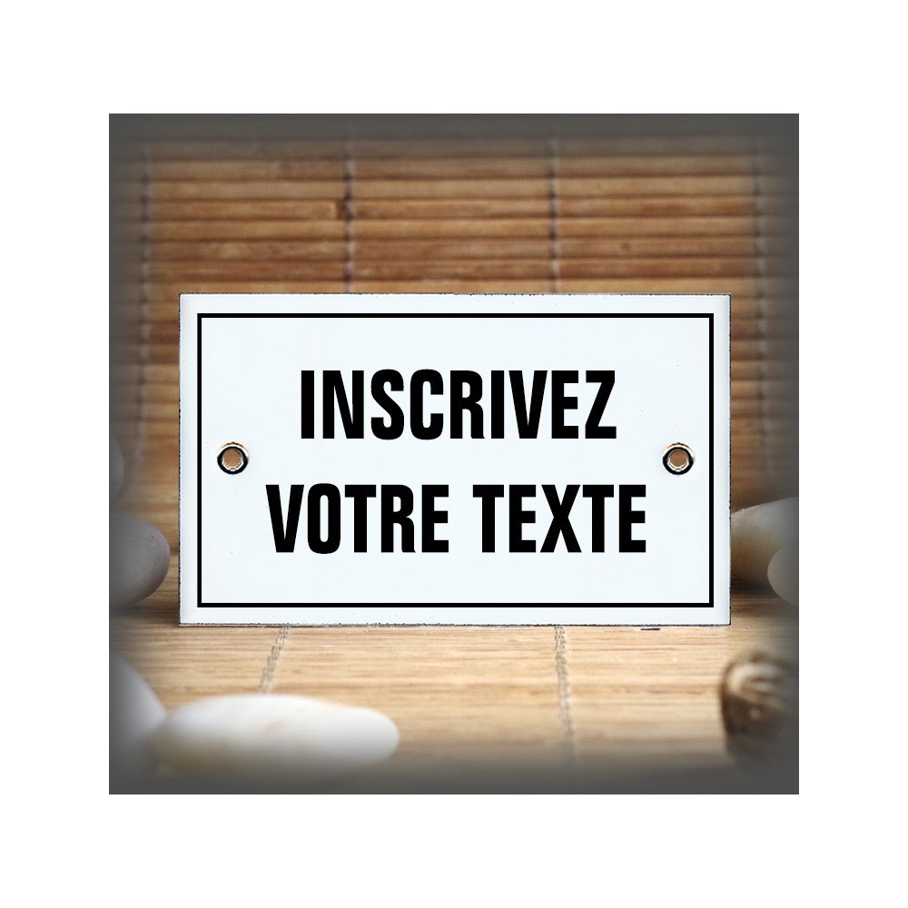 Plaque émaillée 10x6cm avec votre texte