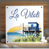 Home plate enamelled Carrelet decoration 6x6in