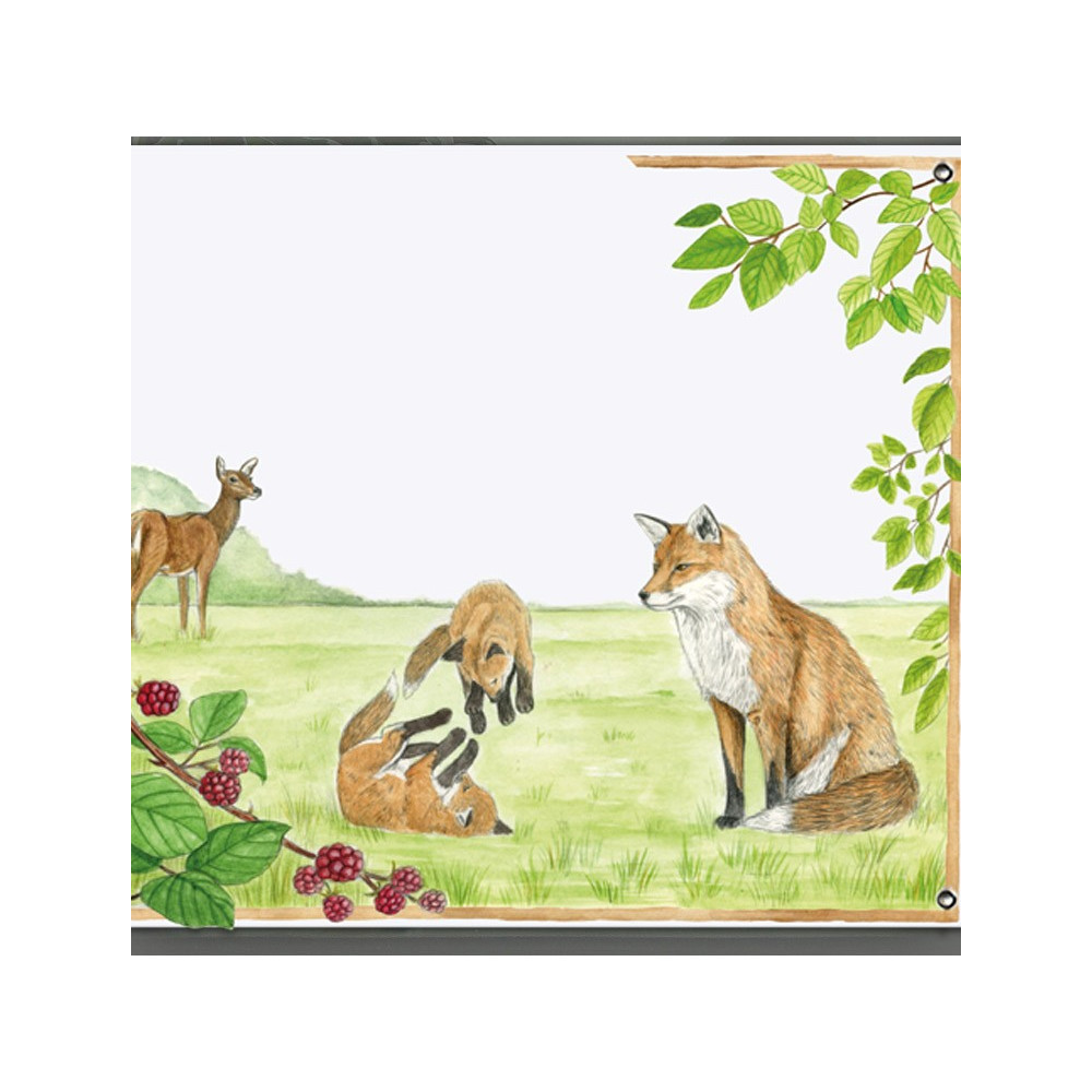 Enamel house plate Fox décor zoom