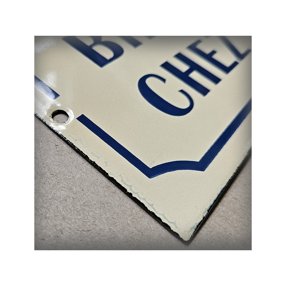 Plaque émaillée vintage "Bienvenue chez nous"