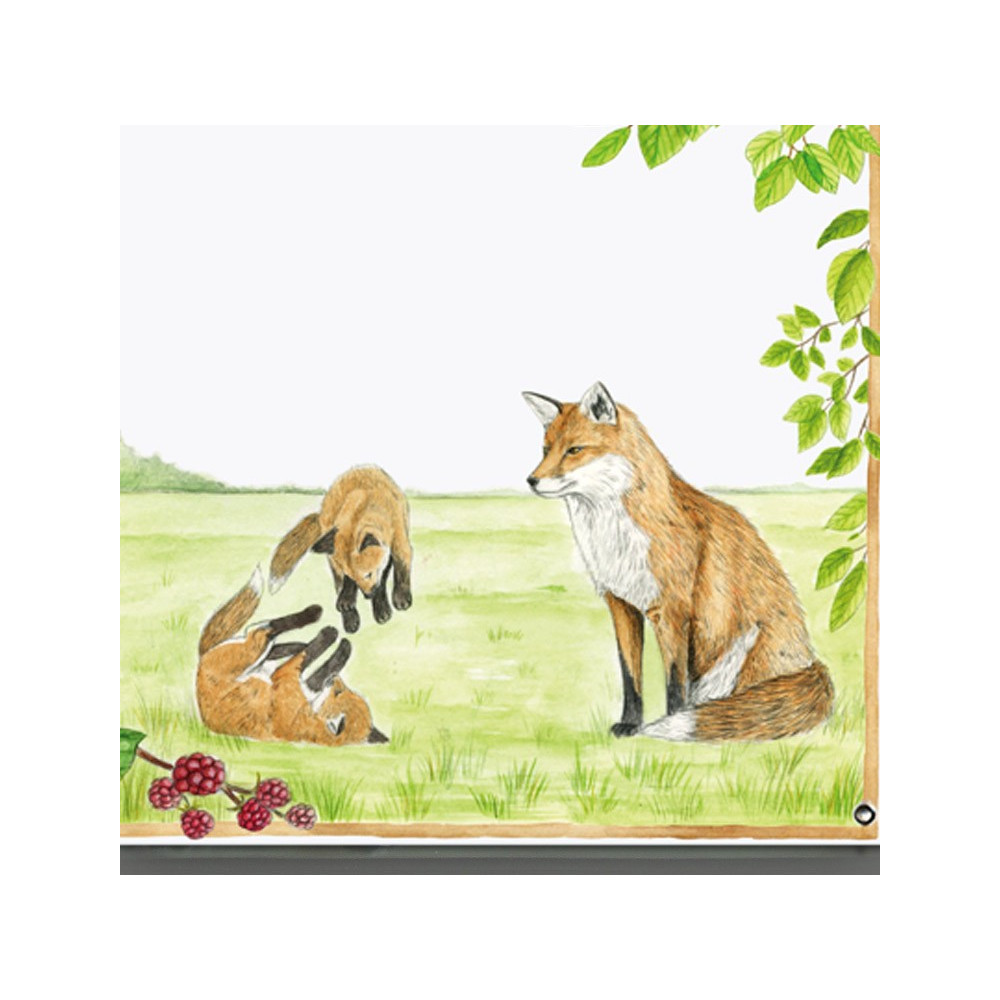 Enamelled House sign - Family fox design