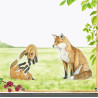 Enamelled House sign - Family fox design