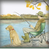 décor Pêcheur et son chien