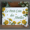 Plaque de Maison décor Tournesols en émail avec votre texte personnalisé