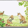 Numéro de maison émaillée décor Famille renard zoom