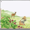 Numéro de maison émaillée décor Famille renard zoom