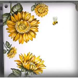 Numéro de maison émaillée décor Tournesols zoom
