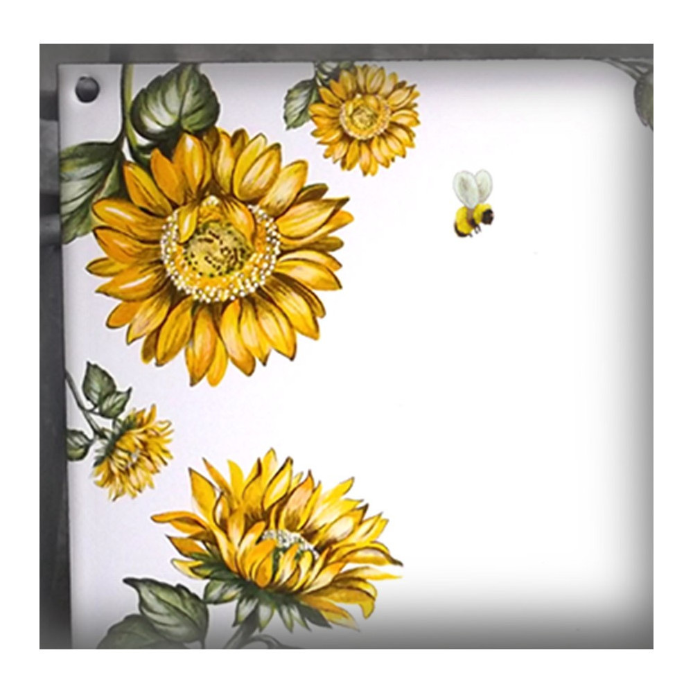 House number sign enamelled Sunflowers decoration zoom
