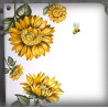 House number sign enamelled Sunflowers decoration zoom