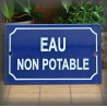Plaque "eau non potable" émail bleu 16x10cm