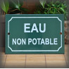 Plaque "eau non potable" émail vert 15x10cm