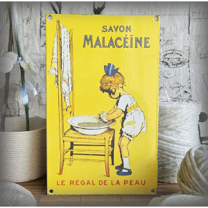 Plaque émaillée Savon Malaceïne